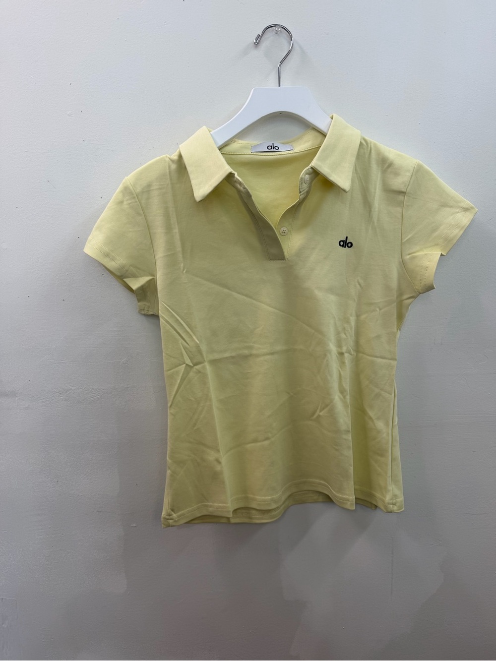 Alo Women's Pale Yellow Polo Tee